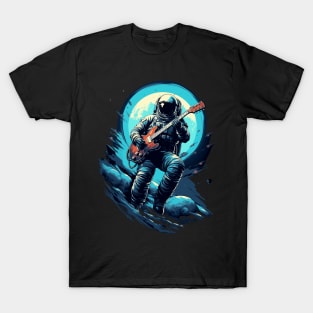 Rock & Roll Music Concert Festival Astronaut Space Guitar T-Shirt